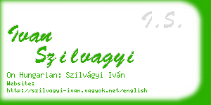 ivan szilvagyi business card