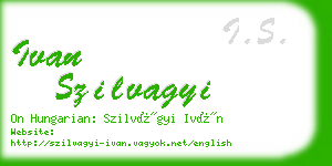 ivan szilvagyi business card